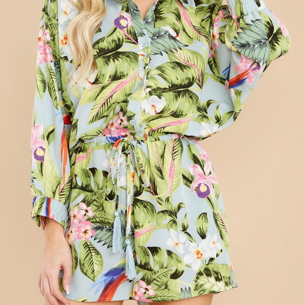 Scenic sage tropical romper